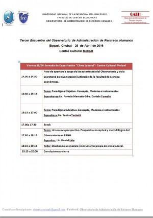 Programa OARH 29 ABRIL 2016