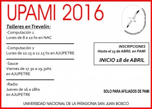 horarios upami 2016trevelin